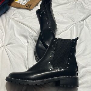 A New Day Black Ankle Boots with Chunky Sole